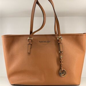 Pre Owned Michael Kors Tan Leather Tote Bag